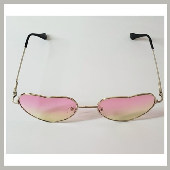 Pink & Green Heart Sunglasses - Picture 3 of 4